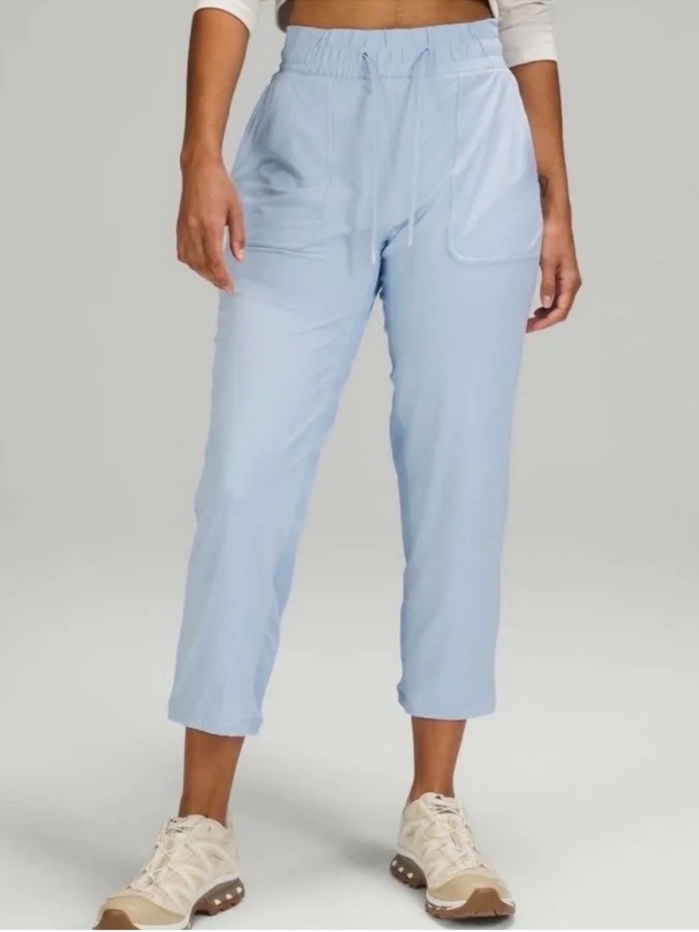 Lululemon Beyond the Studio Crop Blue Linen
